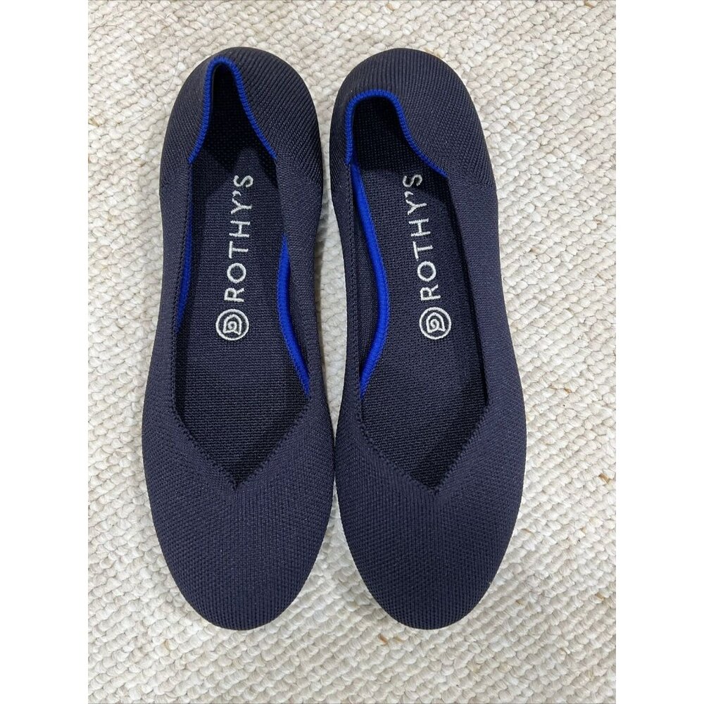 Rothy's Shoes Womens Size 9 US The Flat Navy Round Toe Flat Slip On